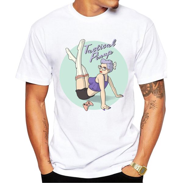 новые поступления вылепить пинап дизайн мужская футболка мальчик hipster прохладный tops случайные футболки