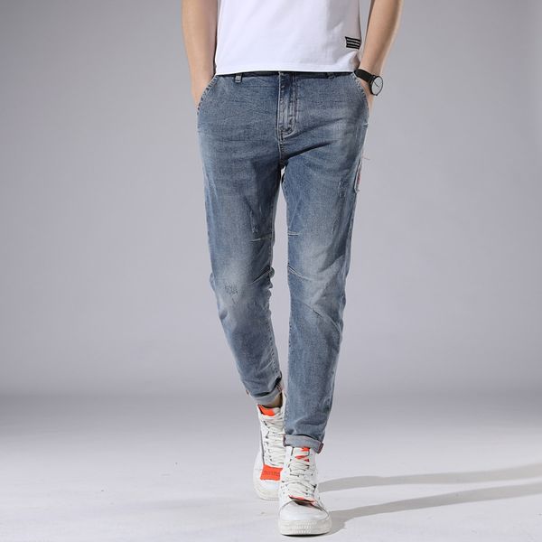 spring new slim-fit elastic for teenagers spring slim ankle pants men fashion trendy ankle jeans pants 793 dewyn, Blue
spring new slim-fit elastic for teenagers spring slim ankle pants men fashion trendy ankle jeans pants 793 dewyn, Blue