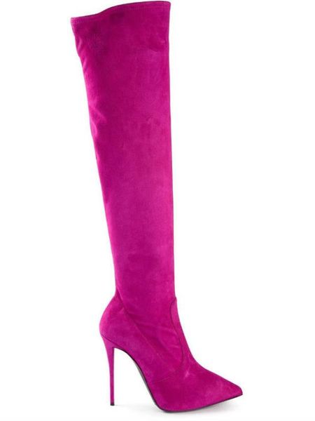 new fuchsia elegant pointed toe suede leather long boots over the knee fall winter celebrity boots thigh high, Black
new fuchsia elegant pointed toe suede leather long boots over the knee fall winter celebrity boots thigh high, Black