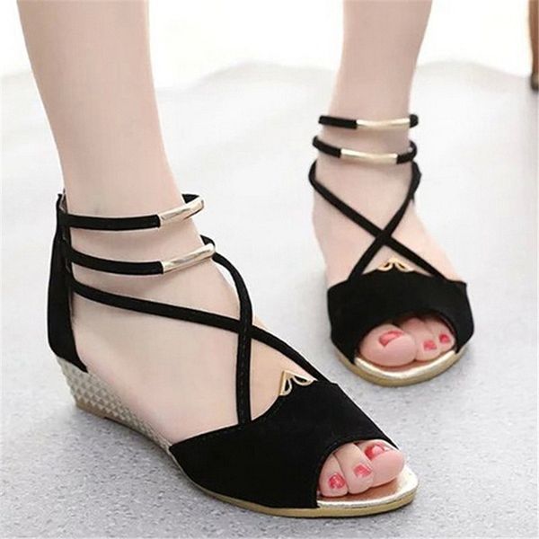 sandals women wedge sandles summer shoes ladies gladiator zip heels flats casual open toe, Black
sandals women wedge sandles summer shoes ladies gladiator zip heels flats casual open toe, Black