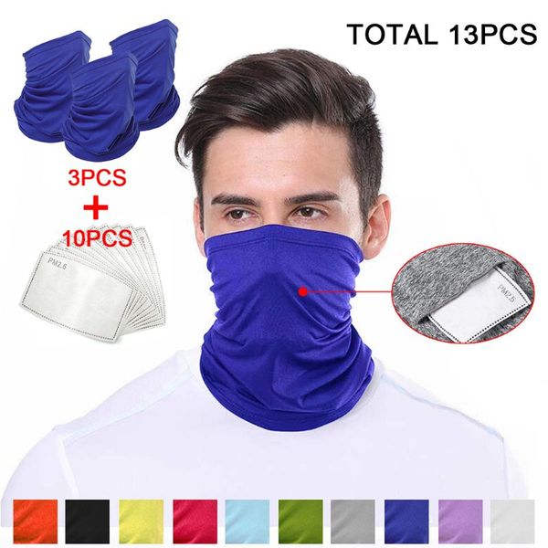 3pcs face cover scarf bandana neck gaiter with 10pcs melt-blown filters sun protection cycling balaclava, Blue;gray
3pcs face cover scarf bandana neck gaiter with 10pcs melt-blown filters sun protection cycling balaclava, Blue;gray
