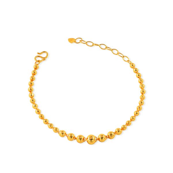 solid 24k yellow gold bracelet 999 gold smooth beads bracelet 7.60g, Black
solid 24k yellow gold bracelet 999 gold smooth beads bracelet 7.60g, Black