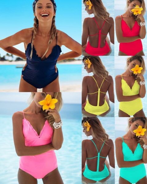 color v-neck backless bikinis ruffles designer women summer fashion bikini one piece candy, White;black
color v-neck backless bikinis ruffles designer women summer fashion bikini one piece candy, White;black