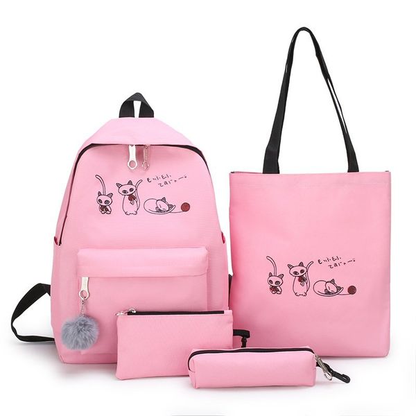 2020 4pcs/set female backpack fashion canvas softback school bags for teens animal print cute bookbag zipper large capacity bags
2020 4pcs/set female backpack fashion canvas softback school bags for teens animal print cute bookbag zipper large capacity bags