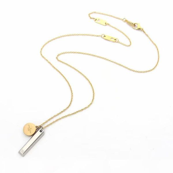 fashion men lady titanium steel v letter 18k plated gold long necklaces with double pendant sweater chain, Silver
fashion men lady titanium steel v letter 18k plated gold long necklaces with double pendant sweater chain, Silver