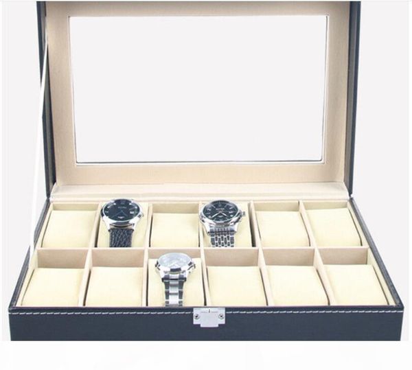 faux leather watch box display case organizer 12 slots jewelry storage box, Black;blue
faux leather watch box display case organizer 12 slots jewelry storage box, Black;blue