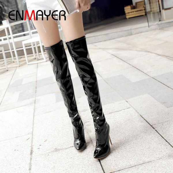 enmayer 2020 basic over the knee boots pointed toe thin heels patent leather winter shoes women fashion thigh high boots 34-43, Black
enmayer 2020 basic over the knee boots pointed toe thin heels patent leather winter shoes women fashion thigh high boots 34-43, Black