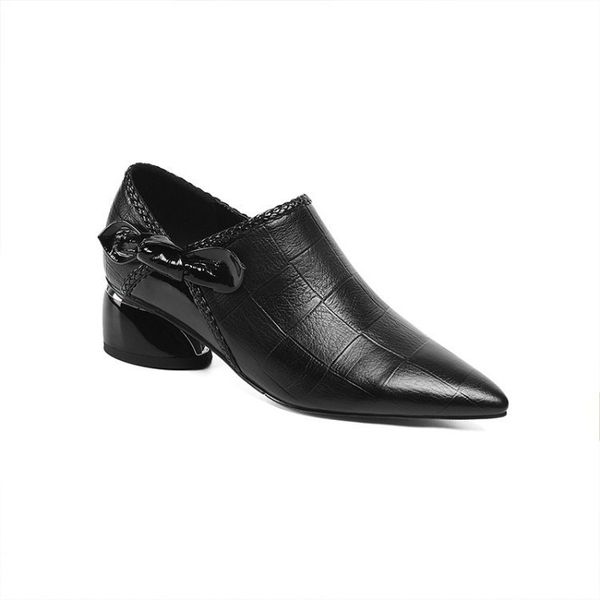 pointed chunky heel new elegant deep leather office daily casual women's shoes pointed toe genuine leather bow decoration, Black
pointed chunky heel new elegant deep leather office daily casual women's shoes pointed toe genuine leather bow decoration, Black