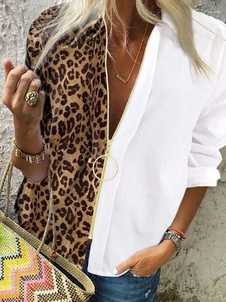shirt vneck designer womens tees loose long sleeve zipper plus size leopard panelled fashion ladies tshirt casual, White
shirt vneck designer womens tees loose long sleeve zipper plus size leopard panelled fashion ladies tshirt casual, White