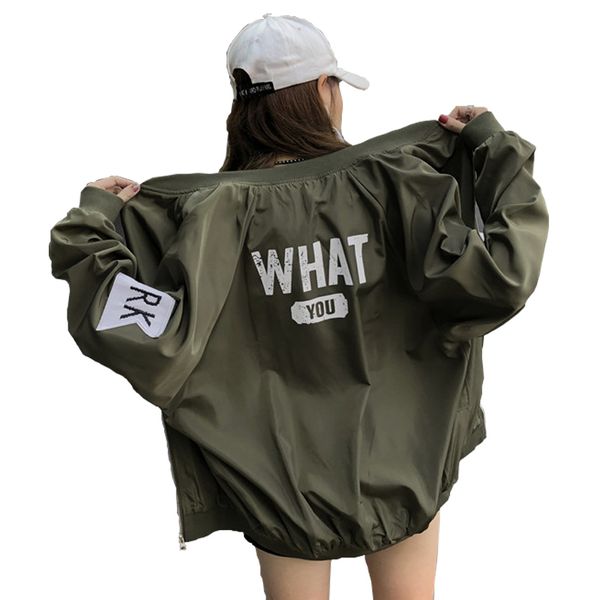 lyfzous new bomber jacket women letter printing round collar long sleeve basic coats female casual outerwear jackets oversize, Black;brown
lyfzous new bomber jacket women letter printing round collar long sleeve basic coats female casual outerwear jackets oversize, Black;brown