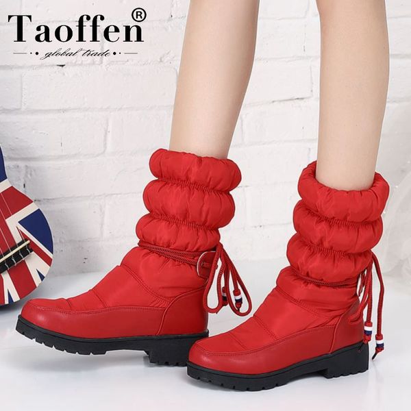 taoffen 2020 women snow boots thick sole round toe keep warm cross strap daily mid calf boots footwear size 30-43, Black
taoffen 2020 women snow boots thick sole round toe keep warm cross strap daily mid calf boots footwear size 30-43, Black