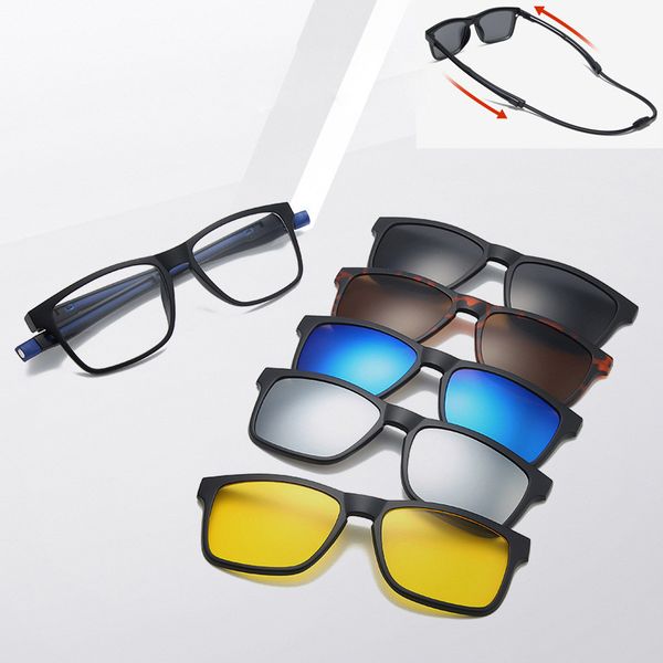 5 in 1 clip on sunglasses with polarized mirror flat night vision magnetic lens adjustable optical myopia glasses prescription, White;black
5 in 1 clip on sunglasses with polarized mirror flat night vision magnetic lens adjustable optical myopia glasses prescription, White;black