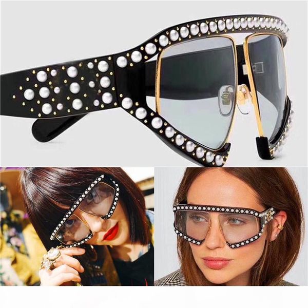 fashion popular avant-garde style oversized goggles inlaid pearl rivets frame and legs uv protection eyewear with box 0234, White;black
fashion popular avant-garde style oversized goggles inlaid pearl rivets frame and legs uv protection eyewear with box 0234, White;black
