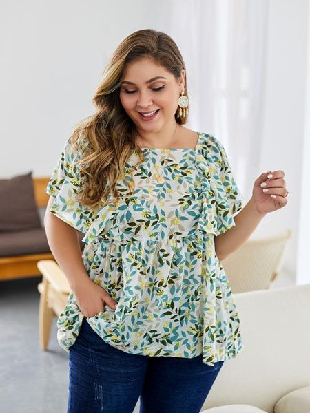women's blouses & shirts women girl summer vintage printed floral blouse short flare sleeve big size 3xl 4xl jumper, White
women's blouses & shirts women girl summer vintage printed floral blouse short flare sleeve big size 3xl 4xl jumper, White