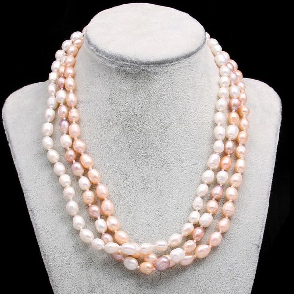 2020 natural pearl necklace beaded class rice-shaped necklace three styles charms jewelry gift for woman's 45cm length, Silver
2020 natural pearl necklace beaded class rice-shaped necklace three styles charms jewelry gift for woman's 45cm length, Silver