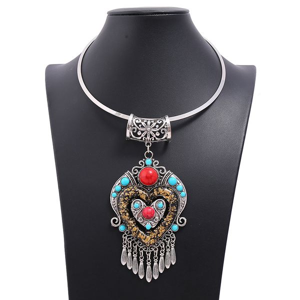 pendant necklaces fashion bohemian choker collar necklace women ethnic vintage statement heart resin acrylic beads collier femme jewelry, Silver
pendant necklaces fashion bohemian choker collar necklace women ethnic vintage statement heart resin acrylic beads collier femme jewelry, Silver