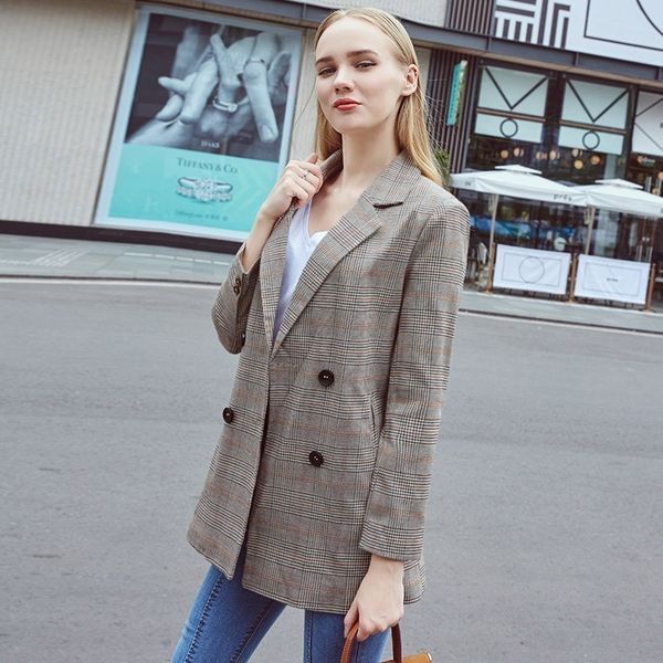 women's wool & blends leiouna classic plaid office turn-down casual wide waisted long jacket trench female for women blazers lady coats, Black
women's wool & blends leiouna classic plaid office turn-down casual wide waisted long jacket trench female for women blazers lady coats, Black