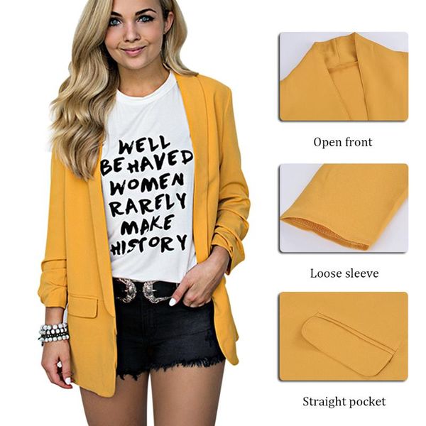 women's suits & blazers 2021 woman autumn chiffon blazer office lady suit jacket fashion long sleeve loose casual solid coat business o, White;black
women's suits & blazers 2021 woman autumn chiffon blazer office lady suit jacket fashion long sleeve loose casual solid coat business o, White;black
