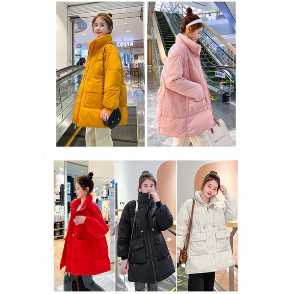 ladies down padded jacket designer womens stand collar drawstring mid-length coats fashion winter female solid color loose thick outerwear, Black
ladies down padded jacket designer womens stand collar drawstring mid-length coats fashion winter female solid color loose thick outerwear, Black