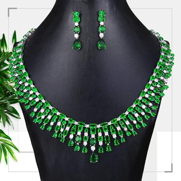 missvikki luxury tassel green crystal 2pcs jewelry women wedding naija bridal cubic zirconia necklace dubai dress jewelry set, Silver
missvikki luxury tassel green crystal 2pcs jewelry women wedding naija bridal cubic zirconia necklace dubai dress jewelry set, Silver
