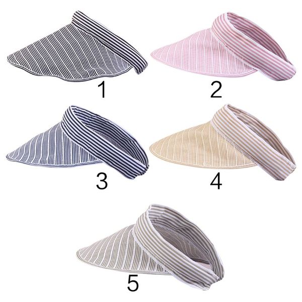 summer vintage stripes women ladies empty sun visor hat foldable wide brim uv protection sports outdoor clip-on beach cap, Blue;gray
summer vintage stripes women ladies empty sun visor hat foldable wide brim uv protection sports outdoor clip-on beach cap, Blue;gray
