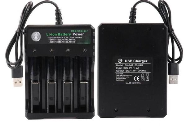 

lithium battery charger with usb cable 4 charging slots 18650 26650 18490 rechargeable batteries charger better nitecore us/uk/eu/au plug lf