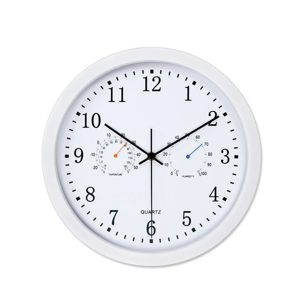 office wall clock art decor nordic style thermometer hygrometer silent sweep