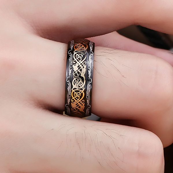 new fashion 316l stainless steel golden dragon ring blu-ray simple jewelry 9lwm, Silver
new fashion 316l stainless steel golden dragon ring blu-ray simple jewelry 9lwm, Silver