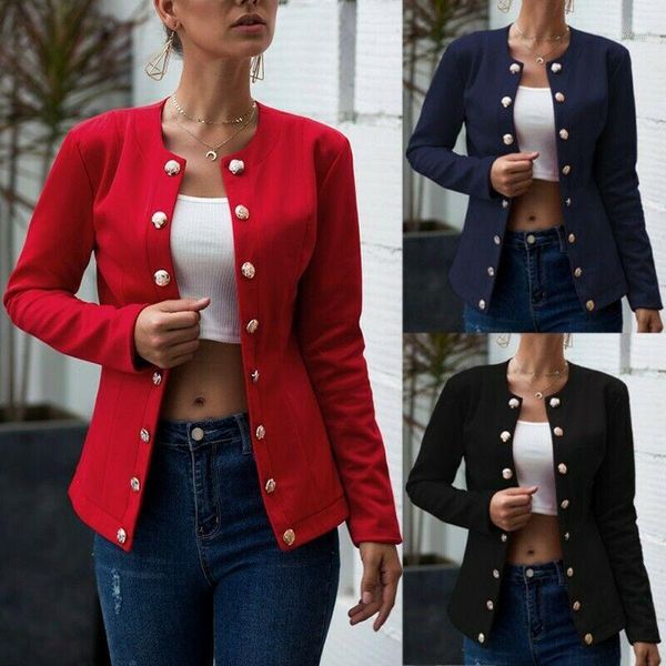 elegant double breasted long sleeved crew neck jackets womens fashion coats womens designer jacket solid color autumn, Black;brown
elegant double breasted long sleeved crew neck jackets womens fashion coats womens designer jacket solid color autumn, Black;brown