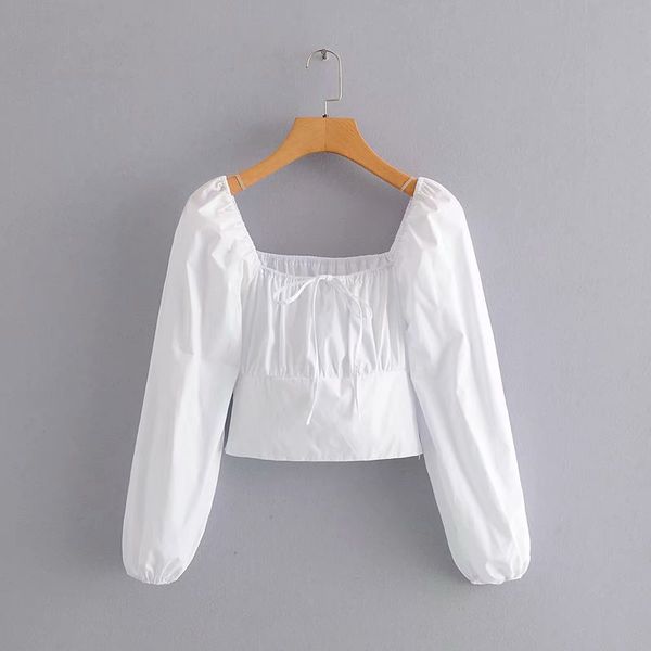 women's blouses & shirts 2021 women vintage square collar black white color casual blouse female puff sleeve hem elastic shirt chic blu
women's blouses & shirts 2021 women vintage square collar black white color casual blouse female puff sleeve hem elastic shirt chic blu