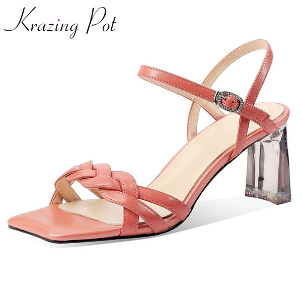 krazing pot european design simple style genuine leather peep toe crystal high heels elegant lady daily wear sandals women l39, Black
krazing pot european design simple style genuine leather peep toe crystal high heels elegant lady daily wear sandals women l39, Black