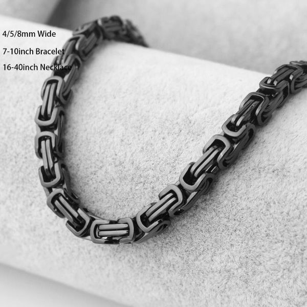 fashion jewelry 4/5/8mm punk style black tone byzantine stainless steel necklace or bracelet boys mens chain, Silver
fashion jewelry 4/5/8mm punk style black tone byzantine stainless steel necklace or bracelet boys mens chain, Silver