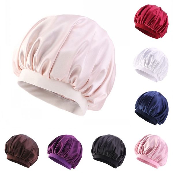 new hair care bonnets pure color bath hat round silk fitted sleep hats satin head wrap bathroom products women 5 3ba b2
new hair care bonnets pure color bath hat round silk fitted sleep hats satin head wrap bathroom products women 5 3ba b2