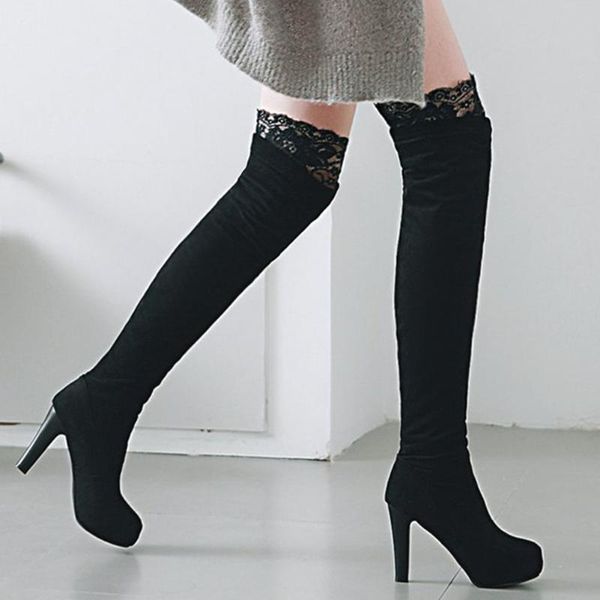 elegant big size 43 lace platform high heels office ladies elastic winter boots shoes women over the knee boot, Black
elegant big size 43 lace platform high heels office ladies elastic winter boots shoes women over the knee boot, Black