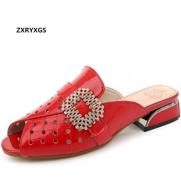cowhide breathable hollow fish mouth summer slippers women sandals patent leather rhinestones sandals low heel large size, Black
cowhide breathable hollow fish mouth summer slippers women sandals patent leather rhinestones sandals low heel large size, Black