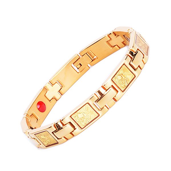 link, chain stainless steel magnetic energy bracelet with gold buddha health care germanium bangle 4 elements women men jewelry, Black
link, chain stainless steel magnetic energy bracelet with gold buddha health care germanium bangle 4 elements women men jewelry, Black