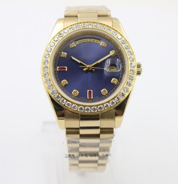 2020 Superlative Chronometer Automatic diamon Men's Wristwatch Full Yellow Gold Belt Blue Face With Calendar Folding Clasp Daydate
2020 Superlative Chronometer Automatic diamon Men's Wristwatch Full Yellow Gold Belt Blue Face With Calendar Folding Clasp Daydate