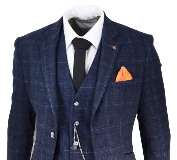classic dark blue plaid mens suits 3 piece wedding groom tuxedos man tailored fit blazer waistcoat trousers jacket, Black;gray
classic dark blue plaid mens suits 3 piece wedding groom tuxedos man tailored fit blazer waistcoat trousers jacket, Black;gray