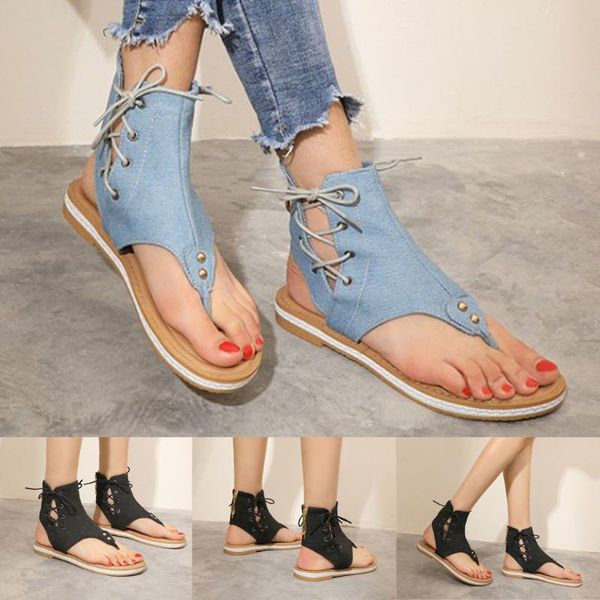 sandals women's style roman sandals ankle straps summer shoes gladiators denim feminina zapatos de mujer m23, Black
sandals women's style roman sandals ankle straps summer shoes gladiators denim feminina zapatos de mujer m23, Black