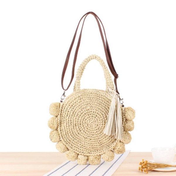 british style new travel holiday beach woven bag round ball portable slung shoulder three-way wild straw bag
british style new travel holiday beach woven bag round ball portable slung shoulder three-way wild straw bag