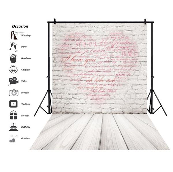 background material gray brick wall love heart pattern wooden floor pography backdrop for pet backgrounds cakes pos studio