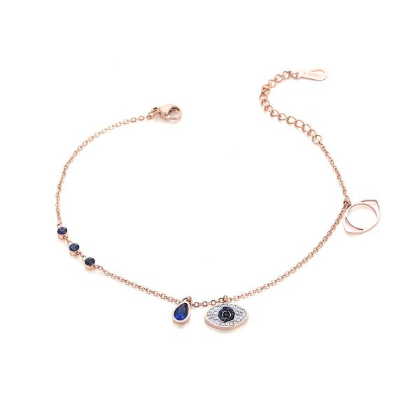 blue devil eyes anklet titanium stainless steel inlaid zircon girls ankle rose gold color fine trendy women jewelry gift, Black
blue devil eyes anklet titanium stainless steel inlaid zircon girls ankle rose gold color fine trendy women jewelry gift, Black