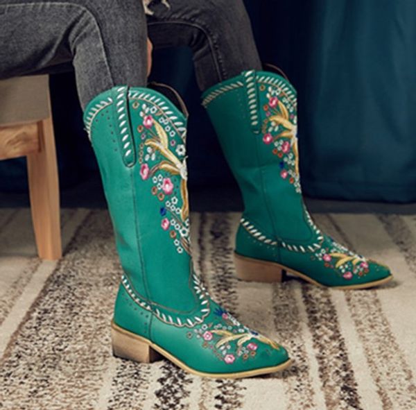 nice classic embroidered western cowboy boots for women leather cowgirl boots low heels shoes knee high woman botas mujer, Black
nice classic embroidered western cowboy boots for women leather cowgirl boots low heels shoes knee high woman botas mujer, Black