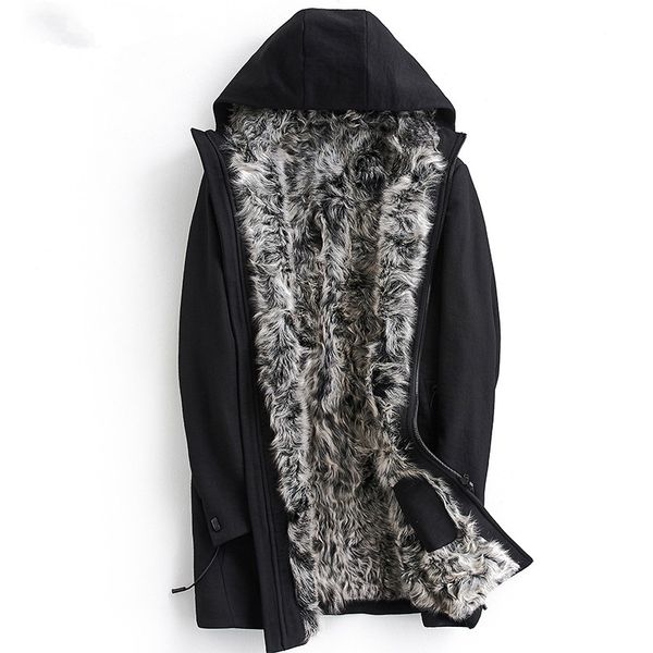 men's leather & faux real wool liner parkas winter jacket men fur coat plus size long mens jacket&coat parka homme ml-fes8069my1242, Black
men's leather & faux real wool liner parkas winter jacket men fur coat plus size long mens jacket&coat parka homme ml-fes8069my1242, Black