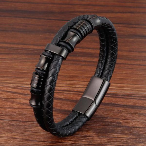 black stainless steel double bracelet punk hand-woven multi-layer leather bracelet wristband men's fashion, Golden;silver
black stainless steel double bracelet punk hand-woven multi-layer leather bracelet wristband men's fashion, Golden;silver