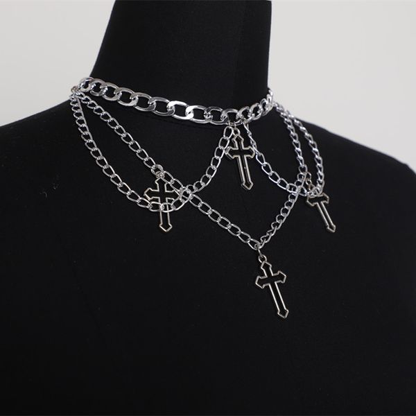 punk silver color hollow geometric cross pendant necklaces multilayer chain statement necklaces for women trendy hip hop jewelry
punk silver color hollow geometric cross pendant necklaces multilayer chain statement necklaces for women trendy hip hop jewelry
