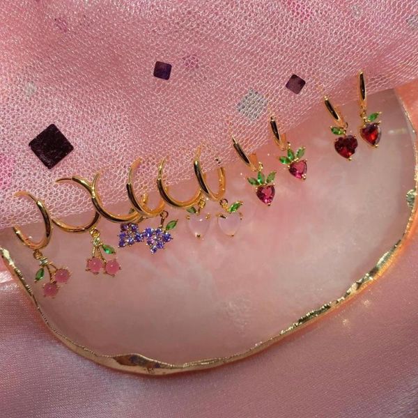2020 summer fashion delicious fruit grape apple strawberry cherry colorful charm small hoop earring for lovely cute girls women, Golden;silver
2020 summer fashion delicious fruit grape apple strawberry cherry colorful charm small hoop earring for lovely cute girls women, Golden;silver