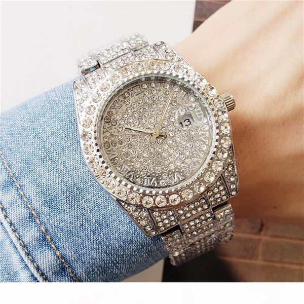 full diamond iced out watches fashion mens luxury classic watch shinning designer quartz movement mens women party wristwatch gift clock, Slivery;brown
full diamond iced out watches fashion mens luxury classic watch shinning designer quartz movement mens women party wristwatch gift clock, Slivery;brown