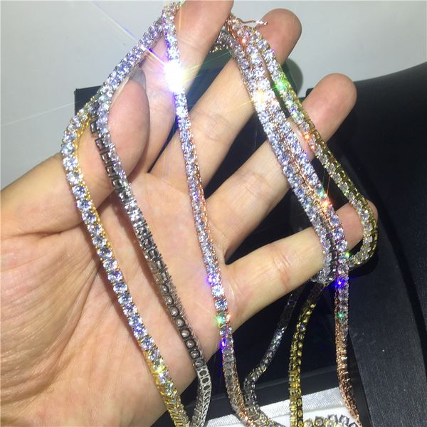 3 colors luxury tennis necklace gold filled round cut 4mm zircon cz hiphop party wedding pendants for women bridal jewelry, Silver
3 colors luxury tennis necklace gold filled round cut 4mm zircon cz hiphop party wedding pendants for women bridal jewelry, Silver