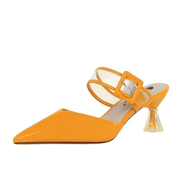 summer fashion shoes women slides patent leather crystal strange style heels transparent buckle slippers sandals shoes g0338, Black
summer fashion shoes women slides patent leather crystal strange style heels transparent buckle slippers sandals shoes g0338, Black